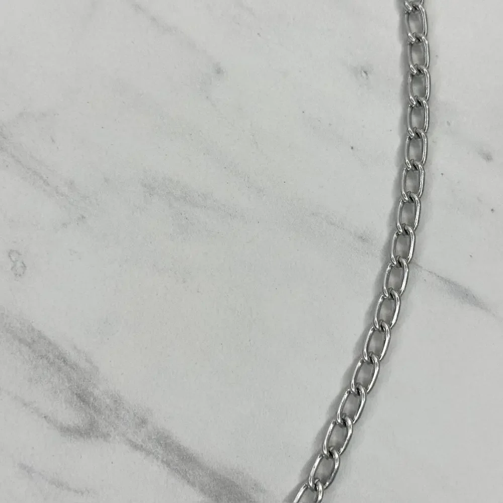 Silver Tone Metal Chain Link Belt Small Minimalist ✨
